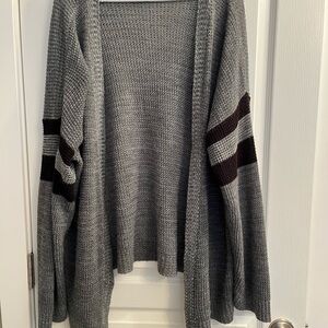 Gray and Black Women's Cardigan